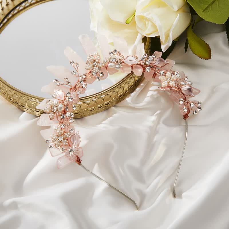 Olivenorma Luxury Natural Crystal With Pearl Crystal Crown - image 4