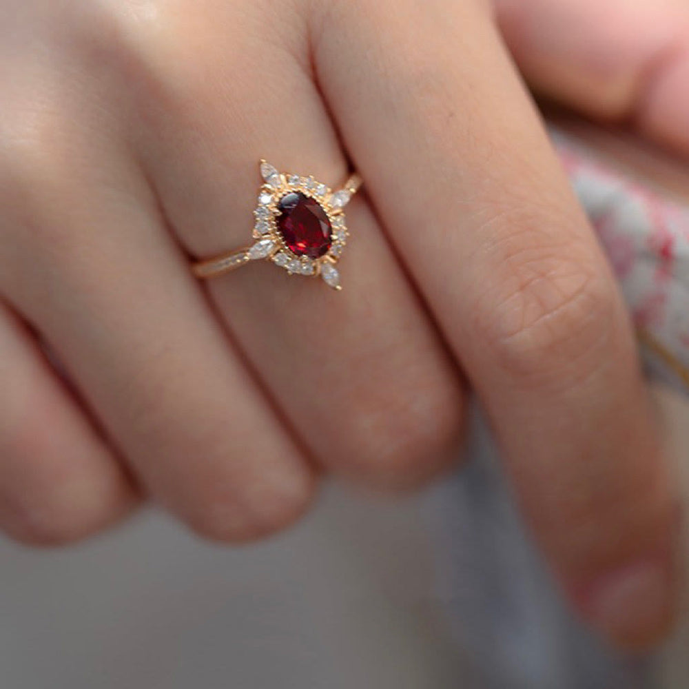Olivenorma Vintage Ruby "Miss Rose" Atmosphere Ring - image 1