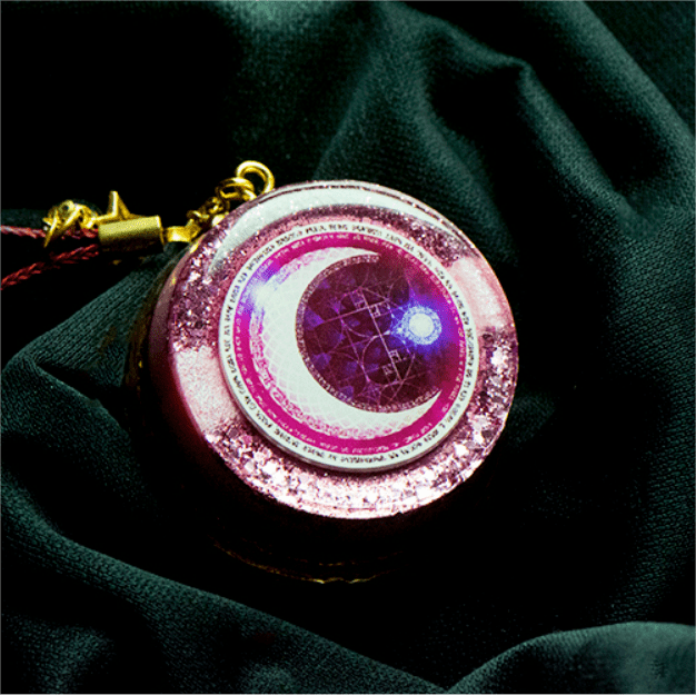 Olivenorma Moonlight Streamer Moon Phase Pink Pendant Orgone Necklace - image 2