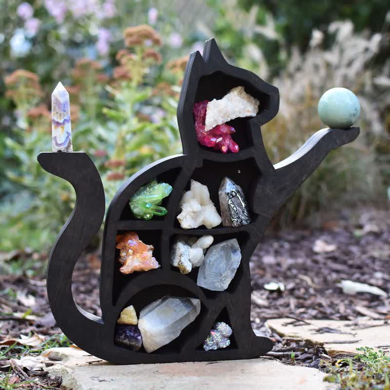Crescent Moon Shaped Cute Cat Crystal Shelf - Cat - PVC - image 3