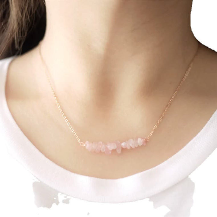 Olivenorma Natural Rose Quartz Gravel Necklace - image 1