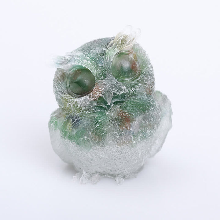 Olivenorma Natural Crystal Resin Owl Gemstone Decoration - Cat's Eye Stone - image 4