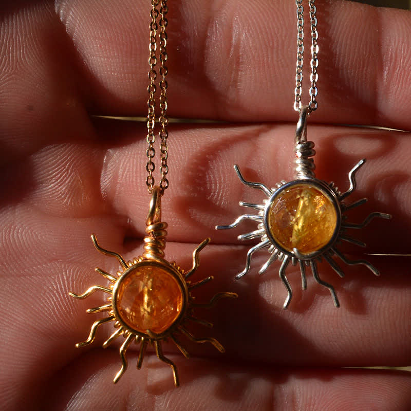 Olivenorma "Catch the sun's rays" - Wire Wrapped Sun Necklace - image 6