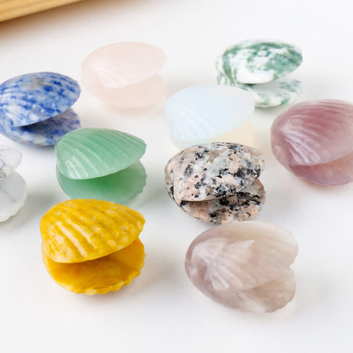 Olivenorma Natural Crystal Agate Carved Shells Gemstone Decoration - image 14