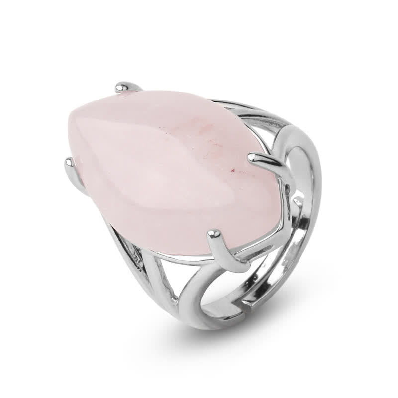 Olivenorma Amethyst Melon Seed Shape Adjustable Ring - Rose Quartz - image 14
