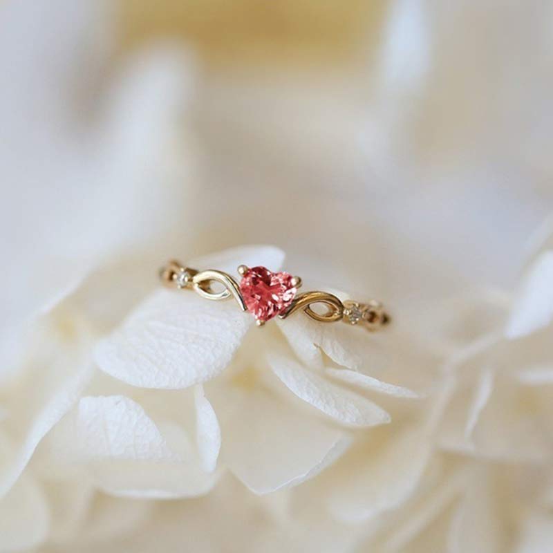 Olivenorma The Eternal Heart - Birthstone Ring - Gold-Rose - 14 - image 10