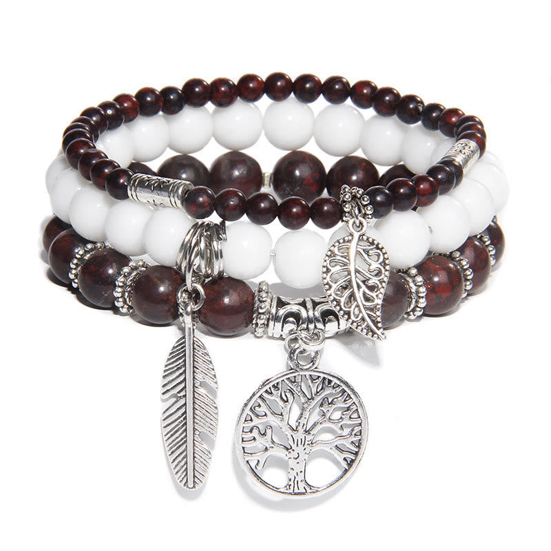 Olivenorma "Nature's Healing Moments" Brecciated Jasper Tree Of Life 3 Pieces Bracelet Set  - Brecciated Jasper - image 0
