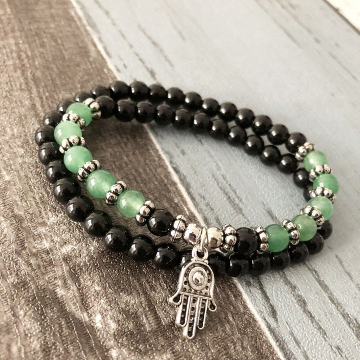 Olivenorma 6mm Double Wrap Men Women Hamsa Bracelet Set - image 5