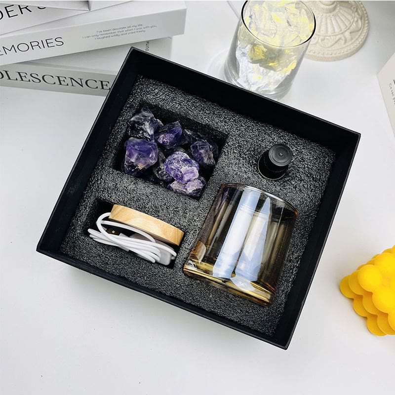 Olivenorma Flameless Diffuser Gift Box Crystal Aromatherapy Lamp - Amethyst - Ocean - image 3