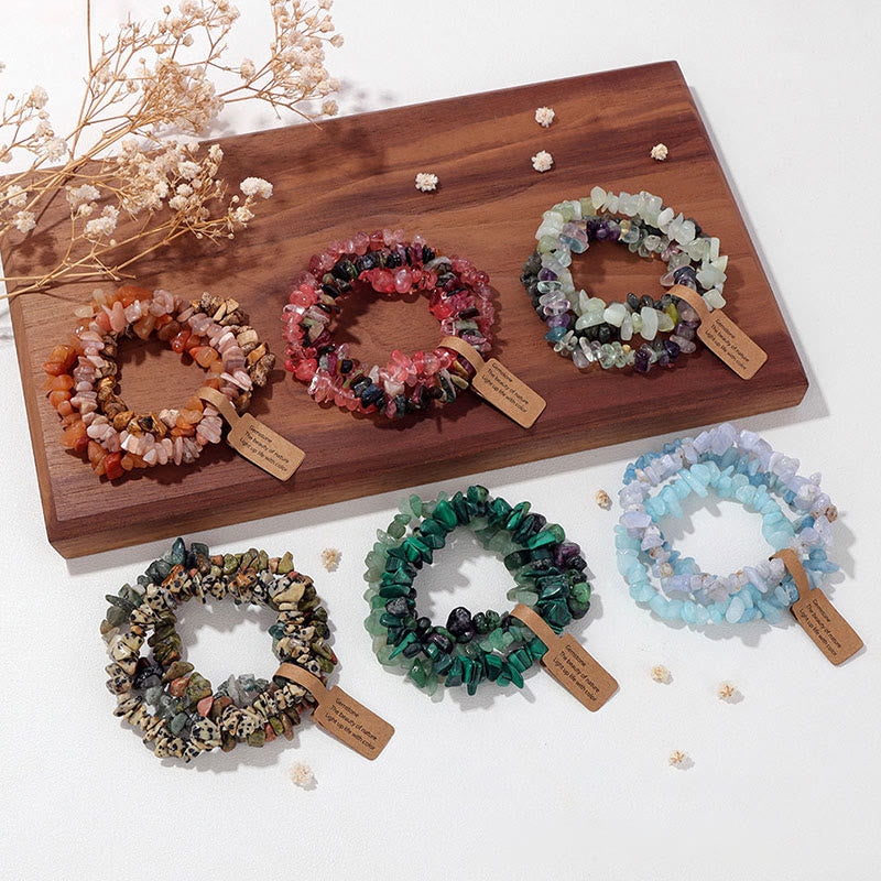 Olivenorma Natural Irregular Crystal Gravel Three Layer Bracelet - image 70