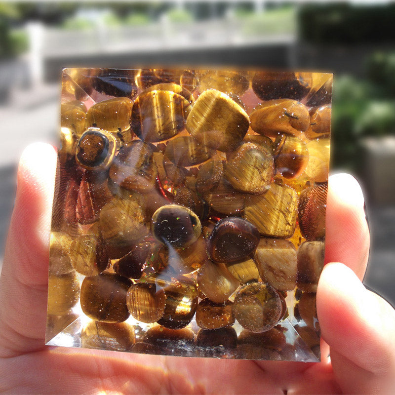 Olivenorma Tiger Eye Citrine Tree Of Life Orgone Pyramid - image 3