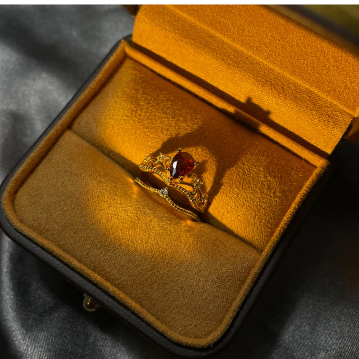 Olivenorma Garnet Crown Modelling Adjustable Ring - image 4