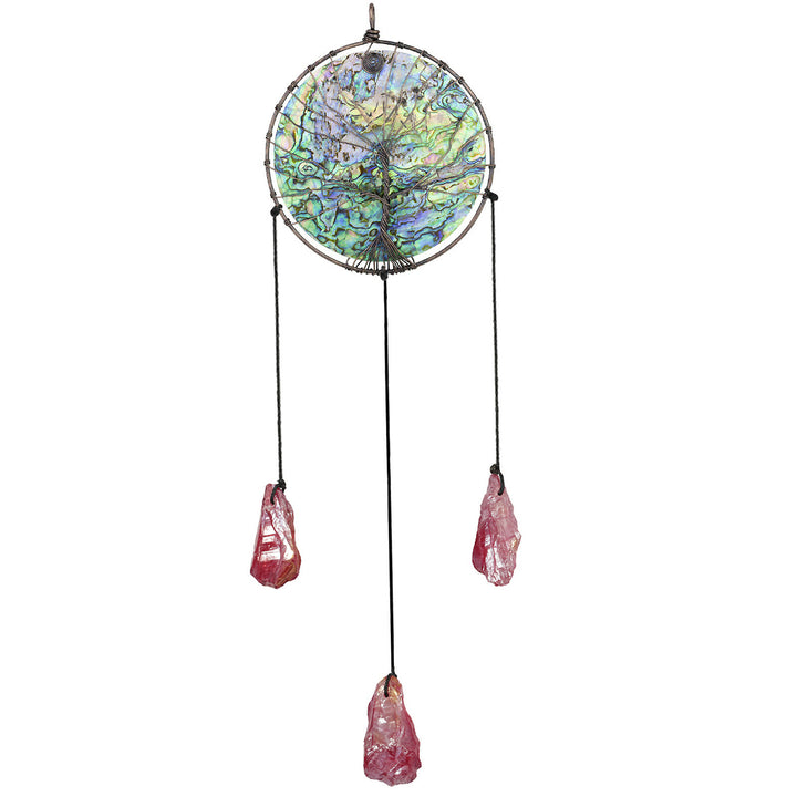 Olivenorma Abalone Shell Tree Of Life Hanging Ornament - Electroplated Red Crystal - image 17