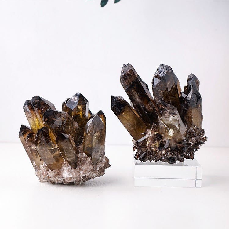 Olivenorma Natural Smoky Quartz Cluster Gemstone Decoration - image 2