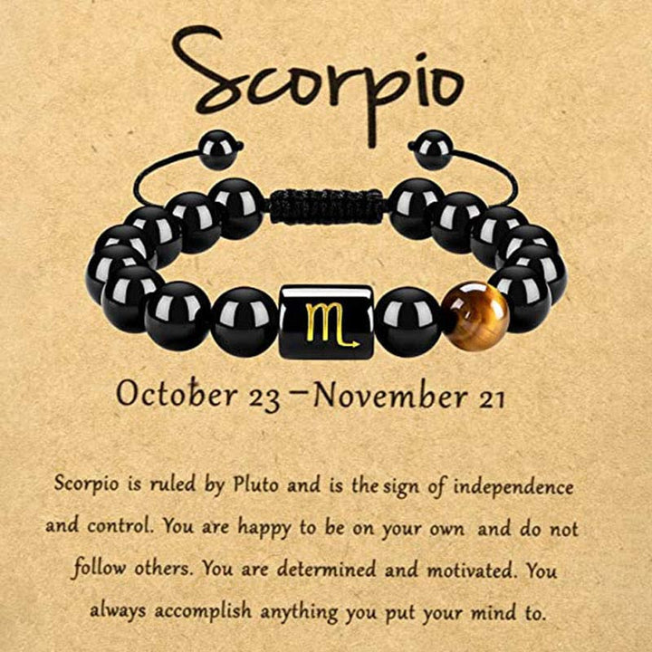 Olivenorma Tiger Eye With Obsidian Zodiac Bracelet - Scorpio - image 8
