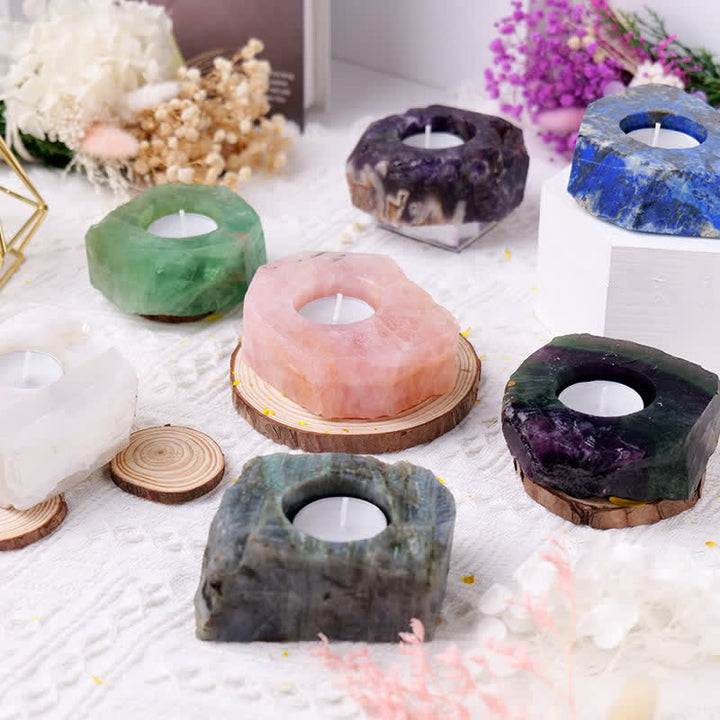 Olivenorma Natural Healing Crystal Candle Holder - image 0
