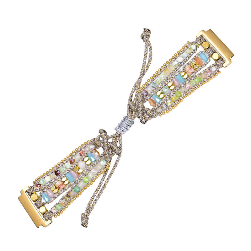 Olivenorma Crystal Beaded Grey Braided Samsung Strap Bracelet - image 4