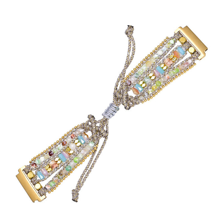 Olivenorma Crystal Beaded Grey Braided Samsung Strap Bracelet - image 4