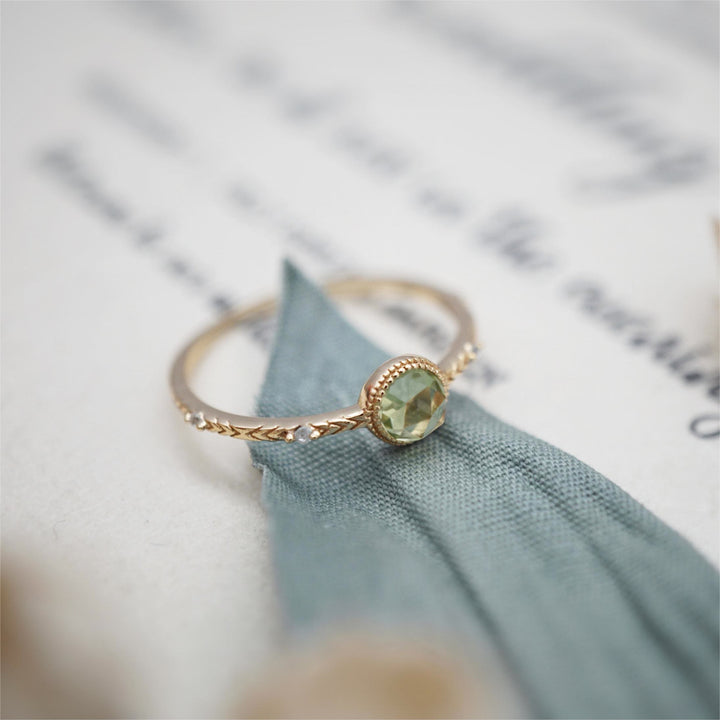 Olivenorma Natural Round Cut Green Peridot Ring - image 8