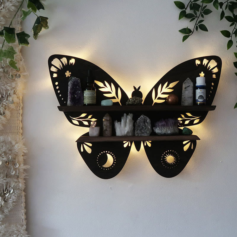 Olivenorma Wooden Butterfly Shelves Crystal Lamp Shelf - image 3