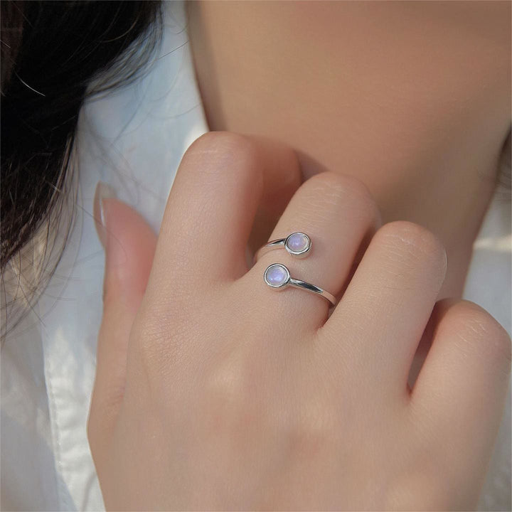 Olivenorma Moonstone S925 Open Adjustable Ring - image 4