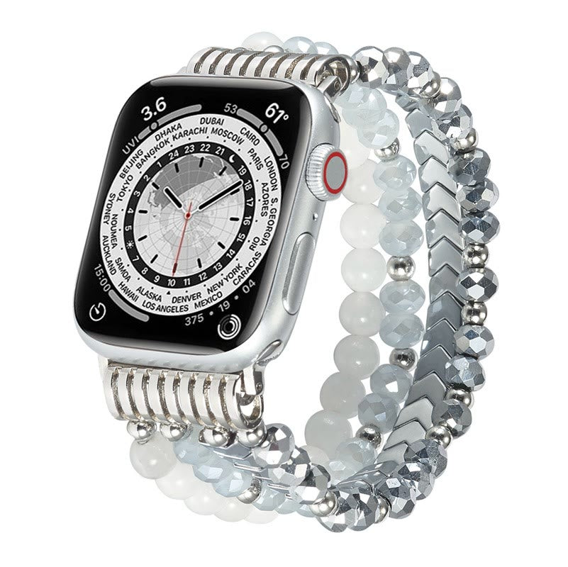 Olivenorma Alloy Arrow Crystal Beaded Watch Strap Bracelet - Grey - 42-45mm - image 6