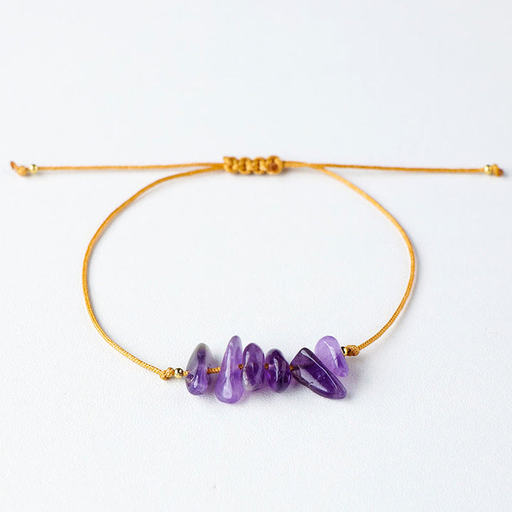 Olivenorma "Nature's Healing Wishes" Irregular Gemstone Braided Bracelet  - Amethyst - image 17