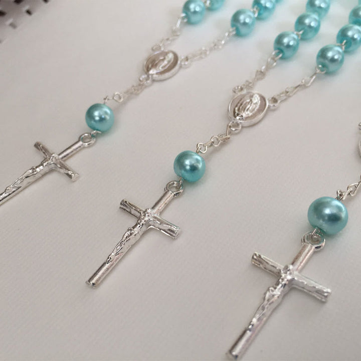 Olivenorma Pearl Cross Virgin Mary Rosary Bracelet - image 11