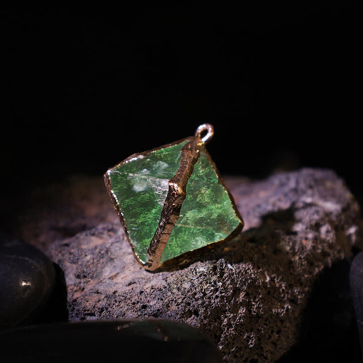 Olivenorma Green Fluorite Natural Crystal Pendant - image 2
