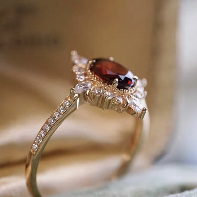 Olivenorma Vintage Ruby "Miss Rose" Atmosphere Ring - image 9