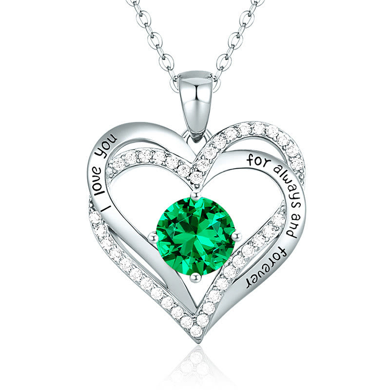 Olivenorma "I love you for always and forever" - Birtshtone Heart Necklace - Silver - May - image 19