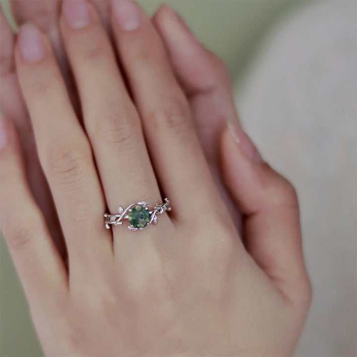 Olivenorma "Waterweed Dream" - Moss Agate Ring - image 6