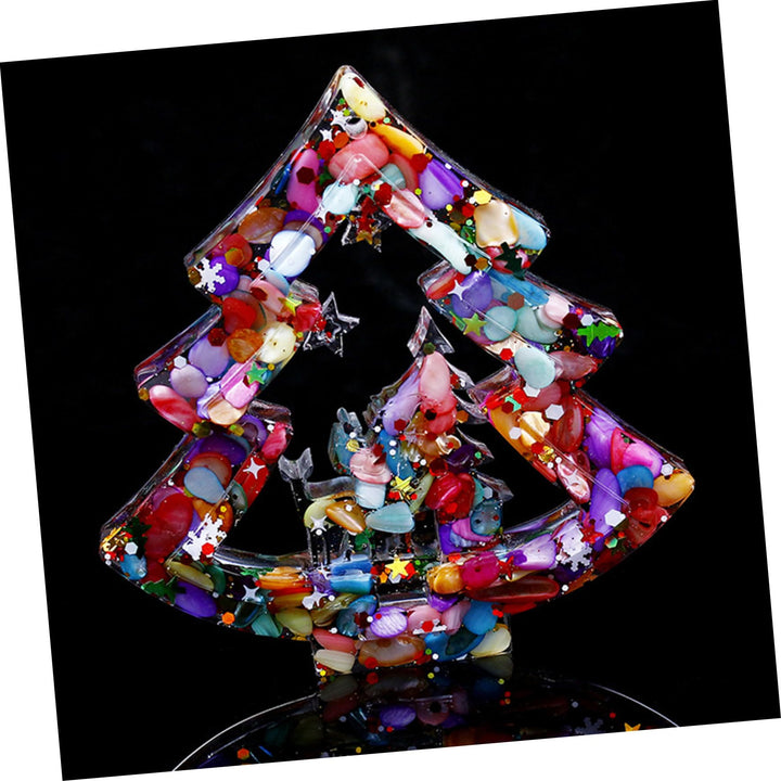 Olivenorma Natural Crystal Gravel Resin Christmas Tree Decoration - image 4