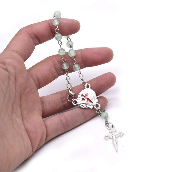 Olivenorma Green Aventurine Rosary Cross Prayer Beads Bracelet - image 1