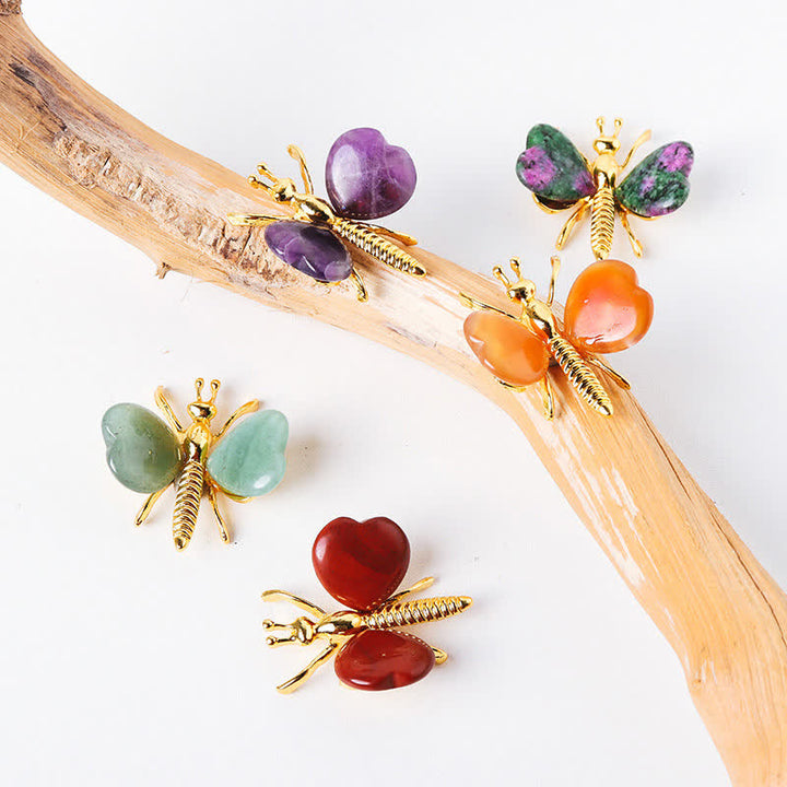 Olivenorma Natural Crystal Agate Dragonfly Gemstone Decoration - image 0