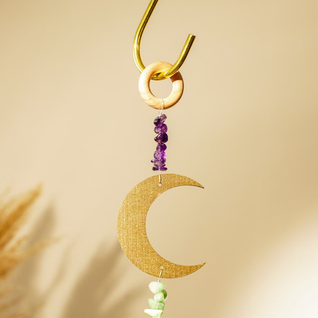 Olivenorma Rainbow Gemstone Lotus OM Moon Wall Decor - image 11