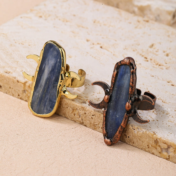 Olivenorma Kyanite Double Moon Healing Adjustable Ring - image 13