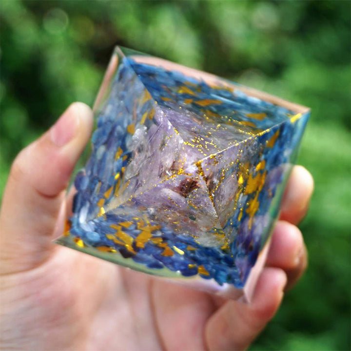Olivenorma Amethyst Kyanite Tree Of Life Orgone Pyramid - image 3