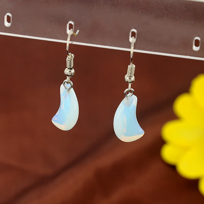 Natural Opal Moon Reki Earrings - image 1