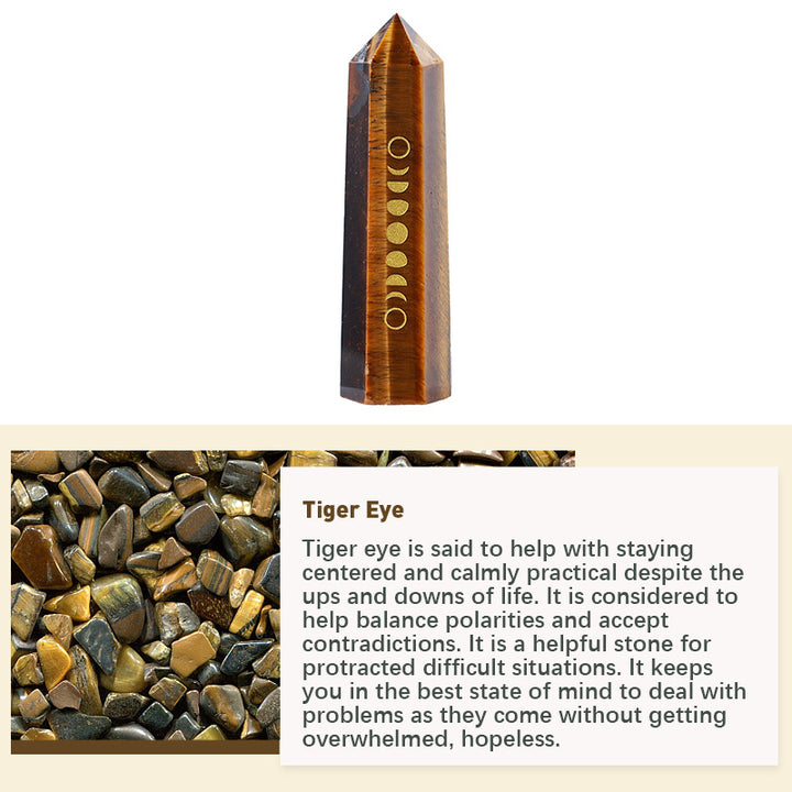 Olivenorma Natural Crystal Column Crystal Wands Tower - Tiger Eye - image 13