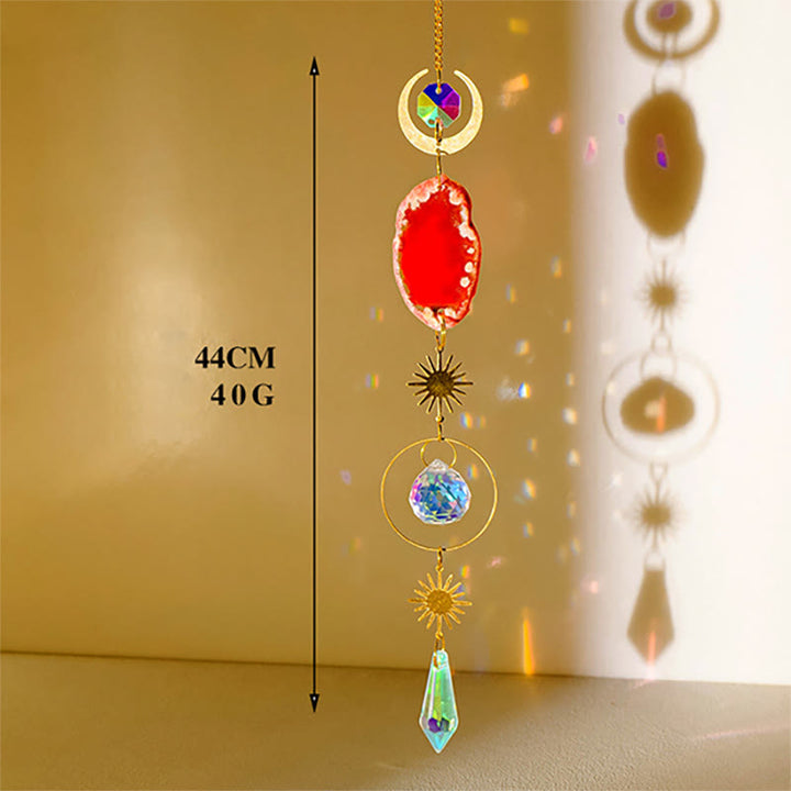 Olivenorma Natural Crystal Agate Chip Suncatcher Wind Chime  - Red Agate - image 1