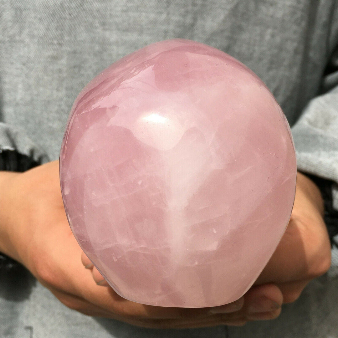 Olivenorma Natural Rose Quartz Crystal Skull Decoration - image 2