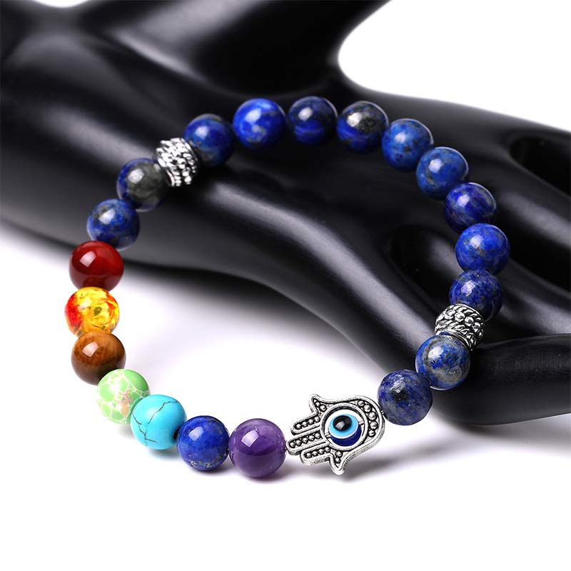 Olivenorma Natural Chakra Hamsa & Evil Eye Reki Bracelet - image 0