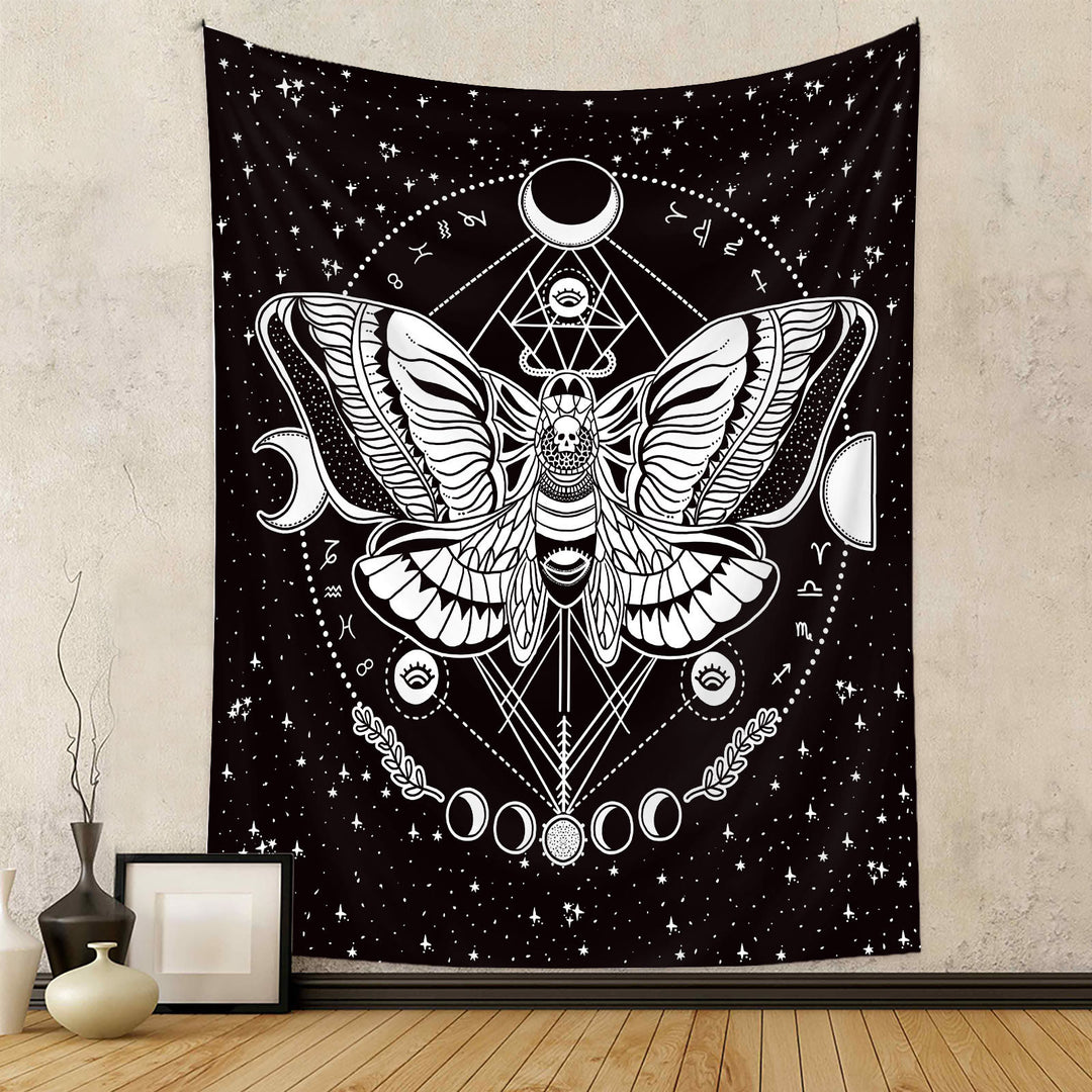 Olivenorma Moth Butterfly Black White Tapestry - 180*230cm - Flannel - Moth & Black - image 7