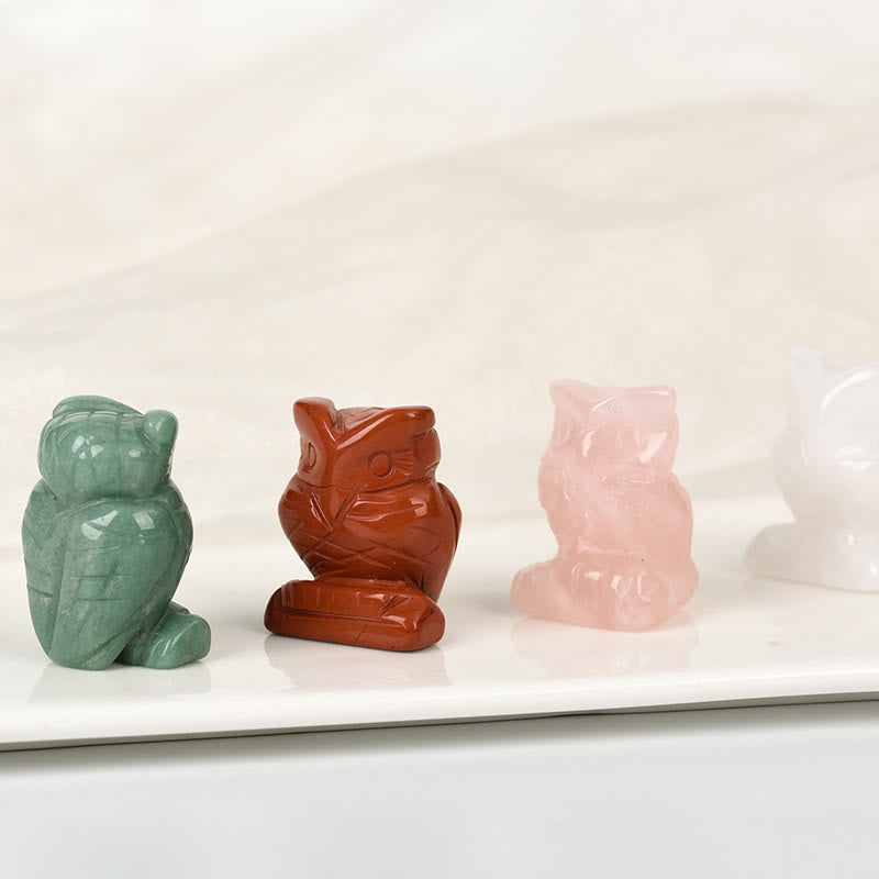 Olivenorma Natural Crystal Owl Ornament Carving Crafts - image 13