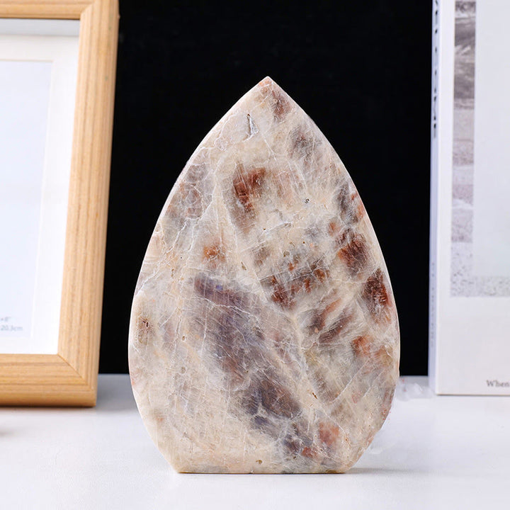 Olivenorma Natural Crystal Flame Shaped Ornaments Gemstone Decoration - Golden Sun Stone - Approx 500-600g - image 8