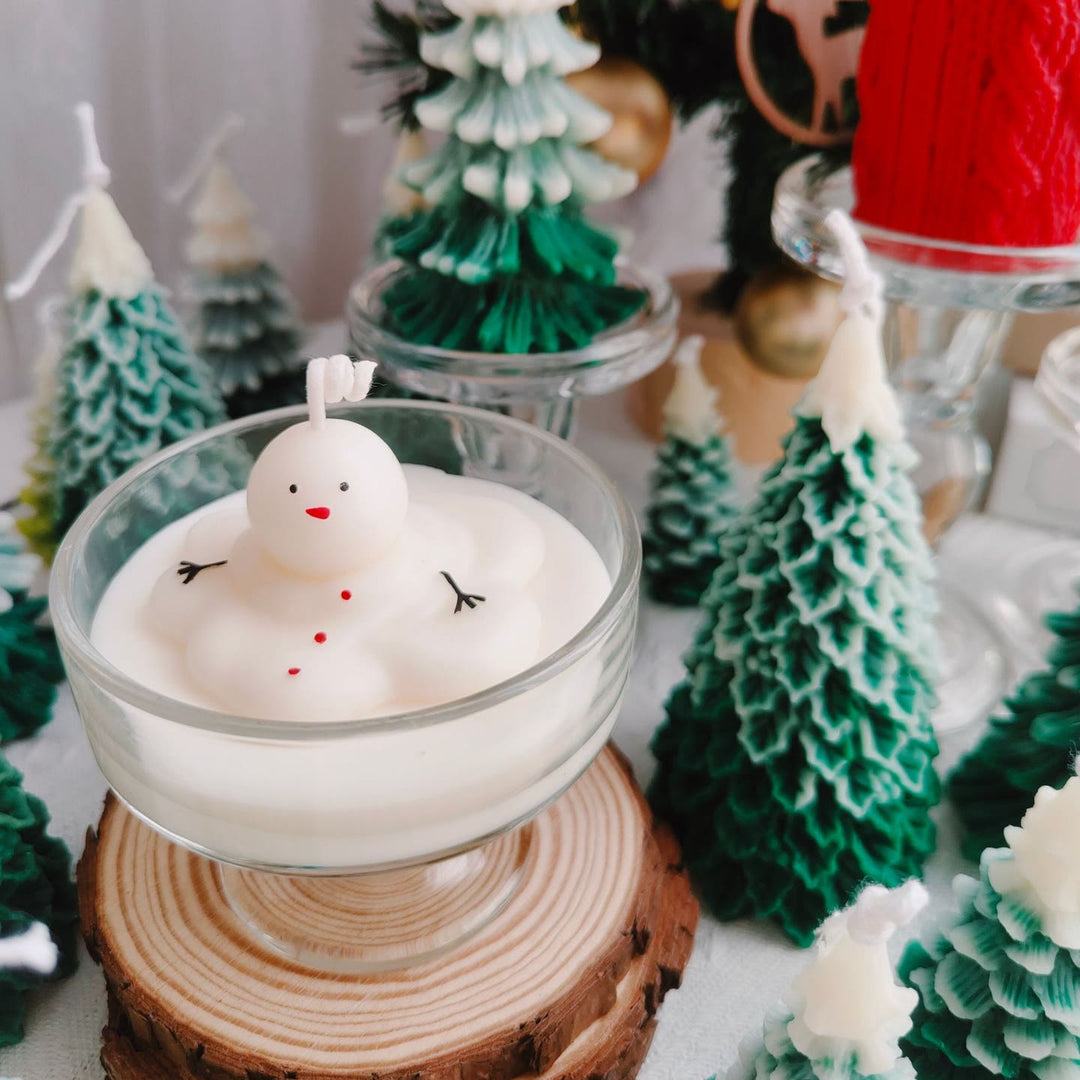 Olivenorma Christmas Santa Claus Snowman Elk Cup Candle - Snowman-10*10.5cm - image 15