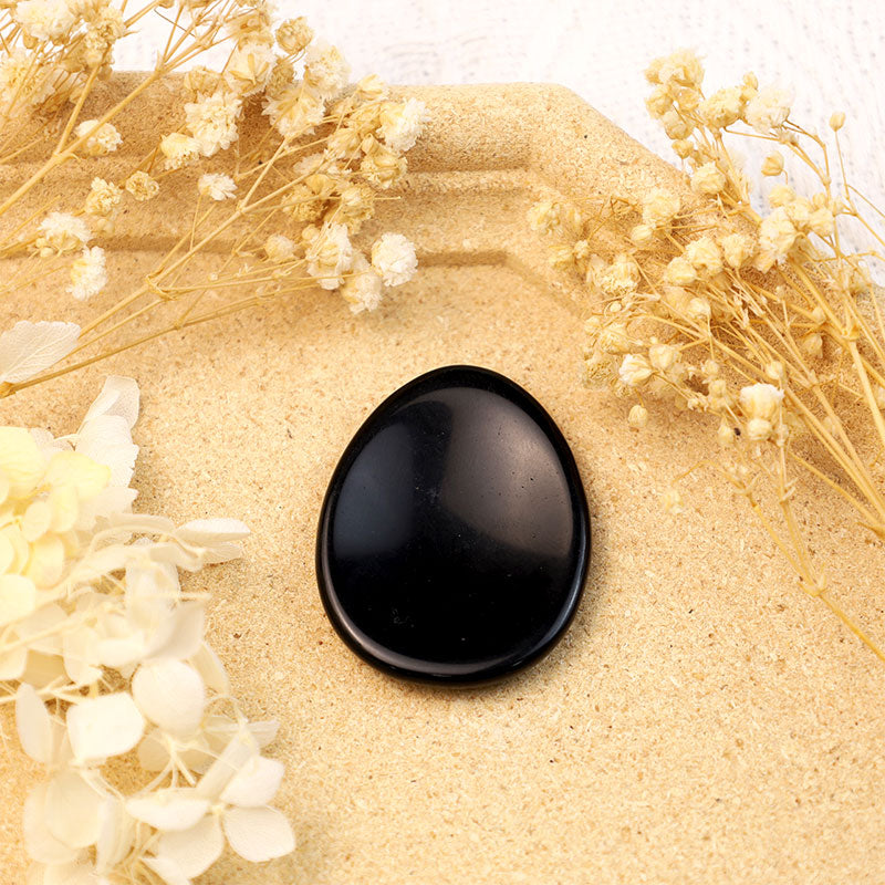 Olivenorma Black Onyx Egg Thumb Worry Stone - image 2