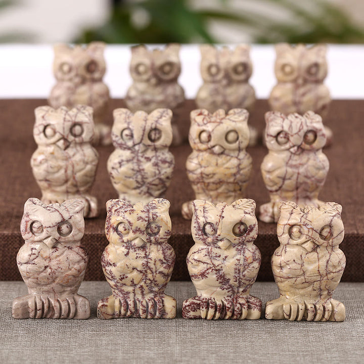 Olivenorma Owl Grass Flower Stone Ornament - image 4