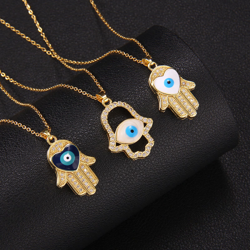 Olivenorma "Good Fortune" Hamsa With Evil Eye Necklace  - image 3